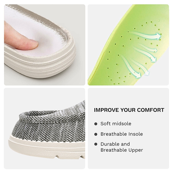 Men's Breathable Knitted Slip On Loafers - GREY - 5