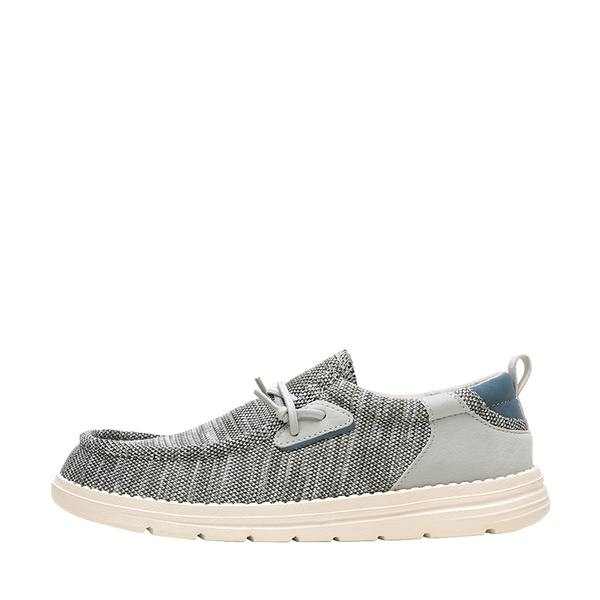 Men's Breathable Knitted Slip On Loafers - GREY - 1