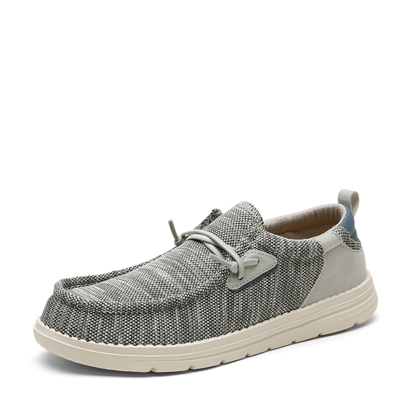 Men's Breathable Knitted Slip On Loafers - GREY -  0