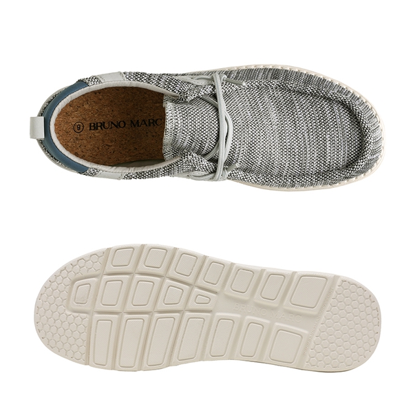 Men's Breathable Knitted Slip On Loafers - GREY - 3