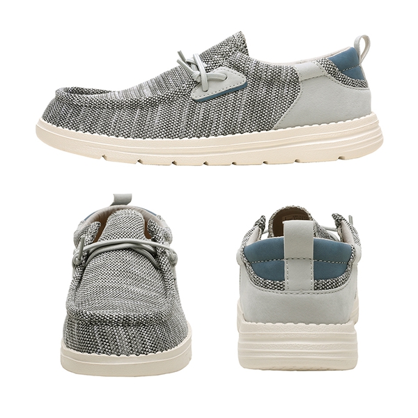 Men's Breathable Knitted Slip On Loafers - GREY - 4