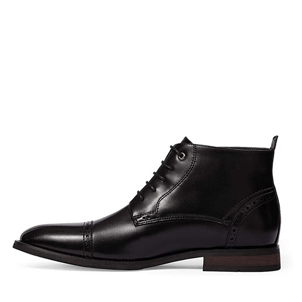 Men's Classic Cap Toe Oxford Ankle Boots - BLACK - 1