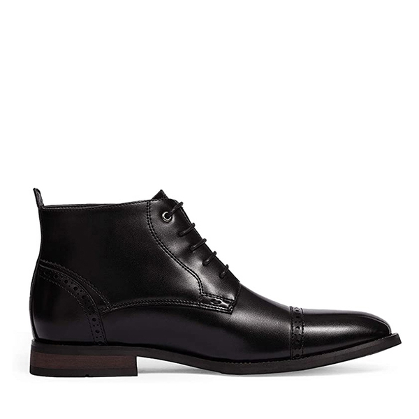 Men's Classic Cap Toe Oxford Ankle Boots - BLACK - 2