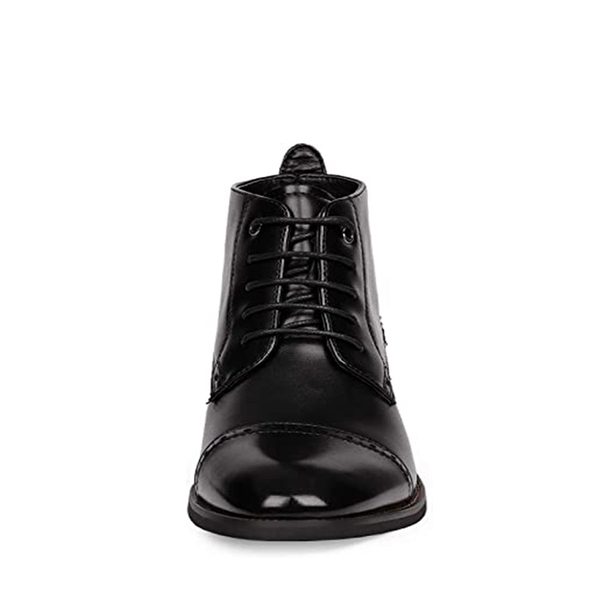 Men's Classic Cap Toe Oxford Ankle Boots - BLACK - 4