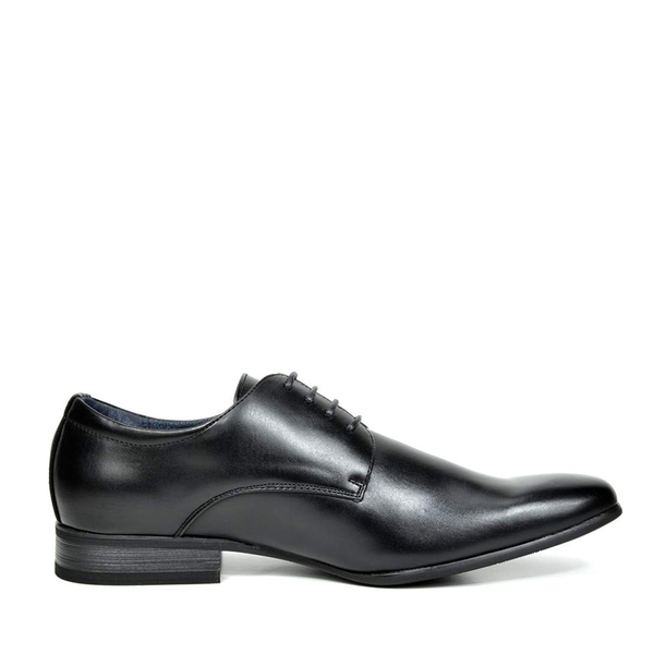 Men's Retro Vegan Leather Oxford Shoes with Square Toe - BLACK - 2
