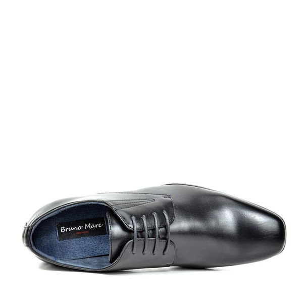 Men's Retro Vegan Leather Oxford Shoes with Square Toe - BLACK - 3