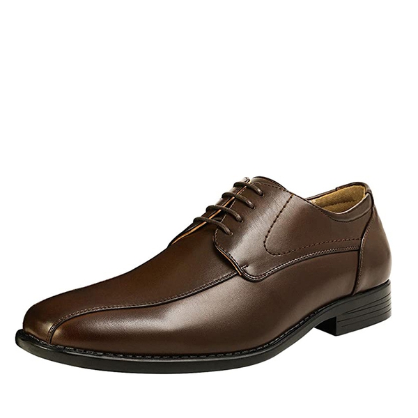 Men's Classic PU Leather Dress Shoes - DARK BROWN -  0