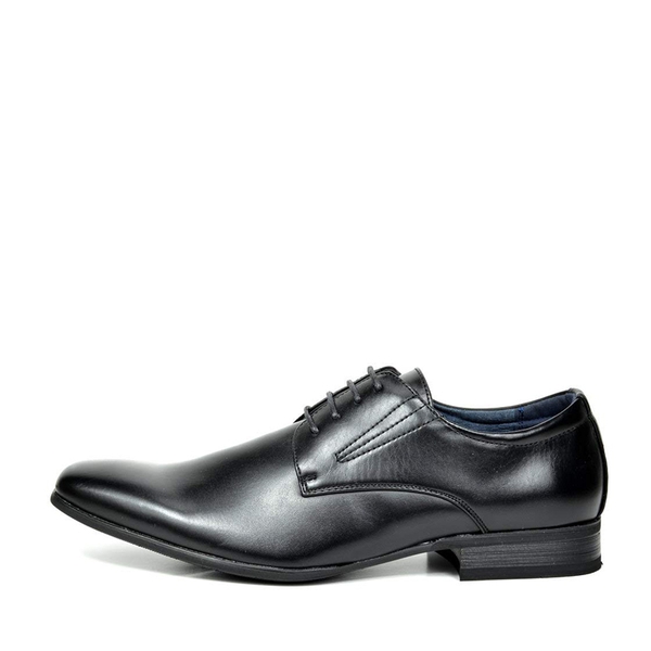 Men's Retro Vegan Leather Oxford Shoes with Square Toe - BLACK - 1