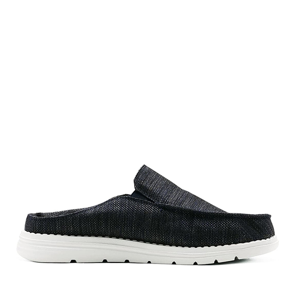 Men's Comfortable Textile Slip On Casual Loafers - NAVY - 3