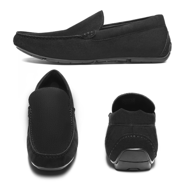 Men's Comfortable Slip-On Moccasin Loafers - BLACK - 1
