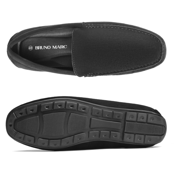 Men's Comfortable Slip-On Moccasin Loafers - BLACK - 2