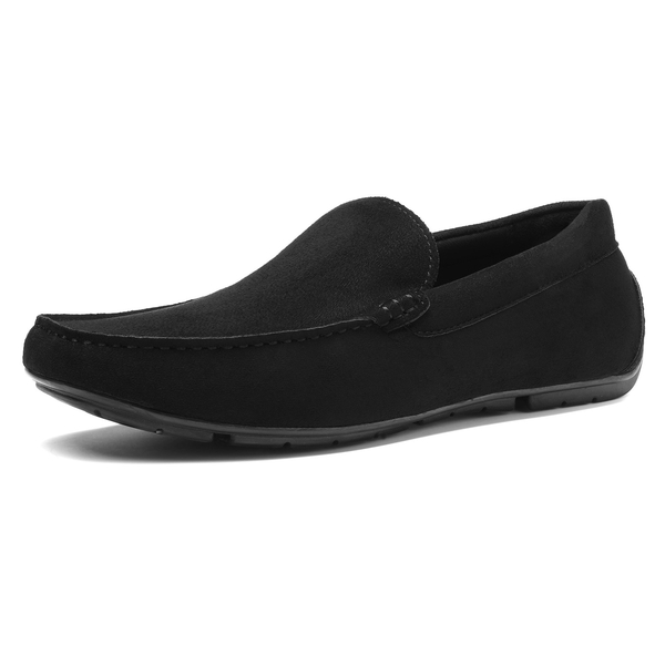 Men's Comfortable Slip-On Moccasin Loafers - BLACK -  0