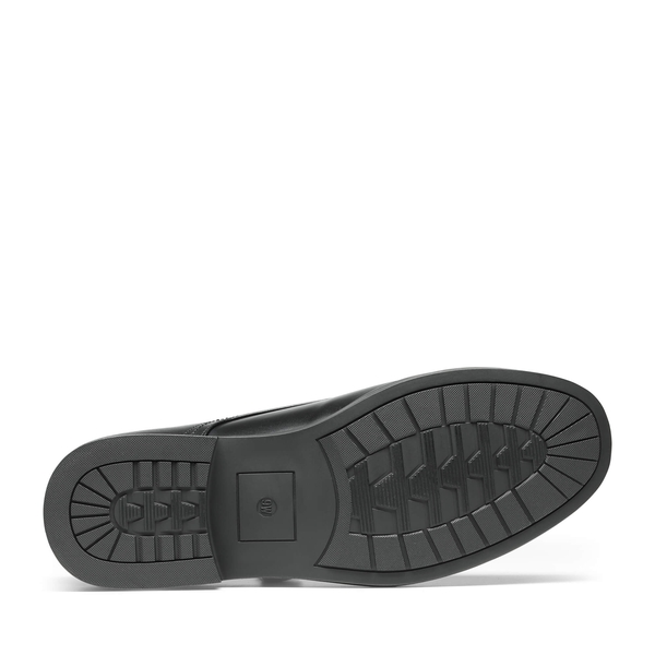 Men's Wide-Fit Cap Toe Oxford Shoes - BLACK - 4