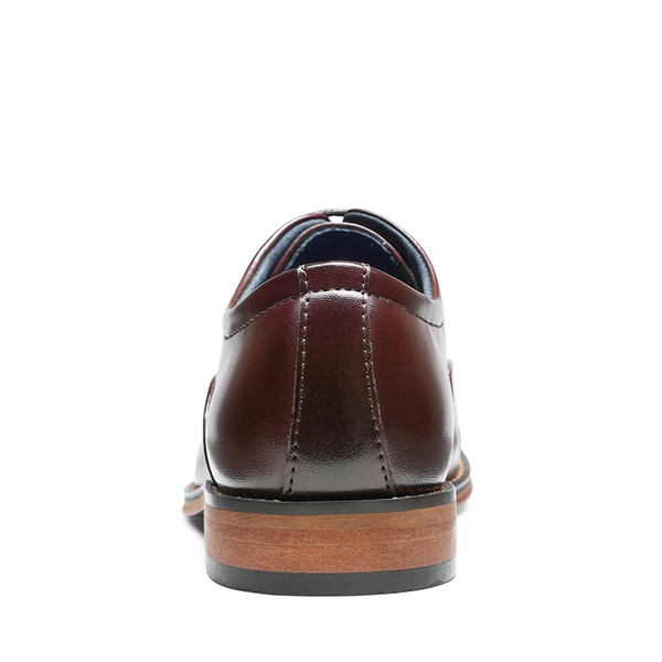 Boys' Handsome Cap Toe Dress Oxfords - DARK BROWN - 5