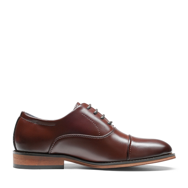 Boys' Handsome Cap Toe Dress Oxfords - DARK BROWN - 2