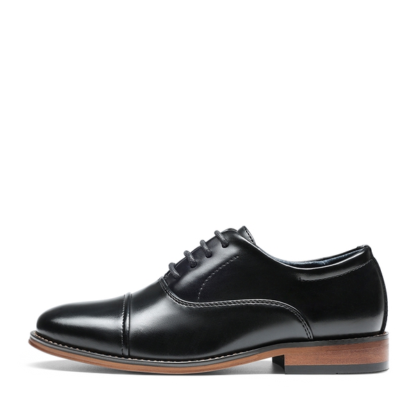 Boys' Handsome Cap Toe Dress Oxfords - BLACK - 1