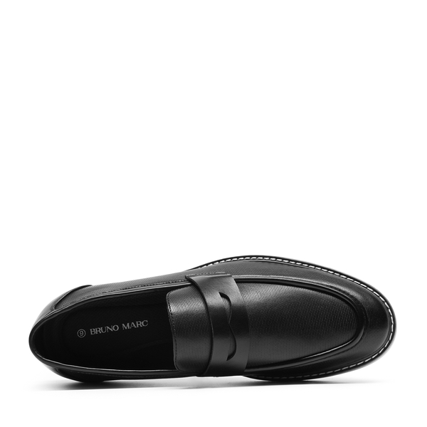 Men's Simple Dress Penny Loafers - BLACK - 3