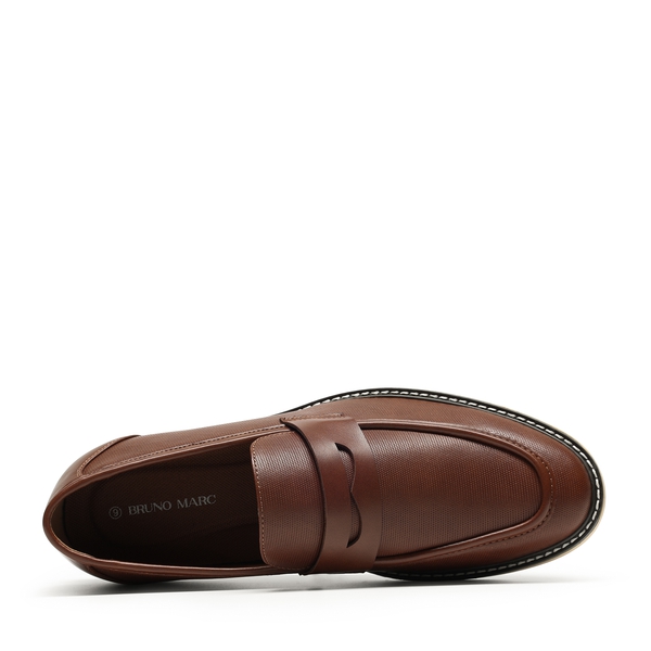 Men's Simple Dress Penny Loafers - BROWN - 3