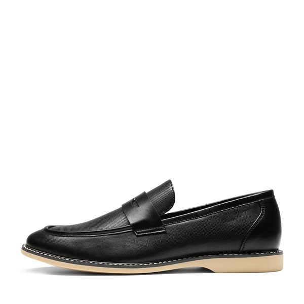 Men's Simple Dress Penny Loafers - BLACK - 1