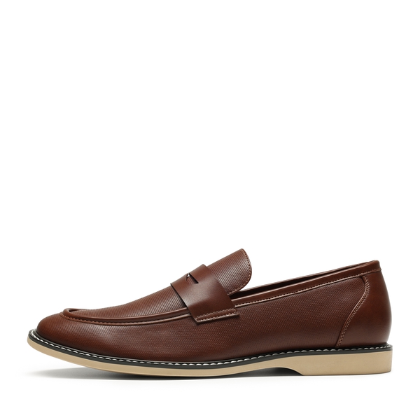 Men's Simple Dress Penny Loafers - BROWN - 1