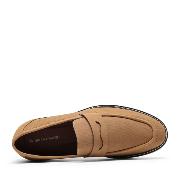 Men's Simple Dress Penny Loafers - TAN - 3