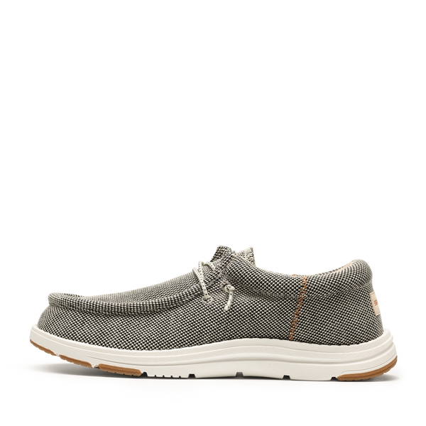 Men's Knitted Fabric Slip On Casual Loafers - KHAKI - 1