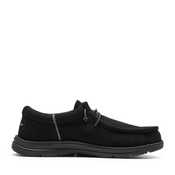 Men's Knitted Fabric Slip On Casual Loafers - BLACK - 2