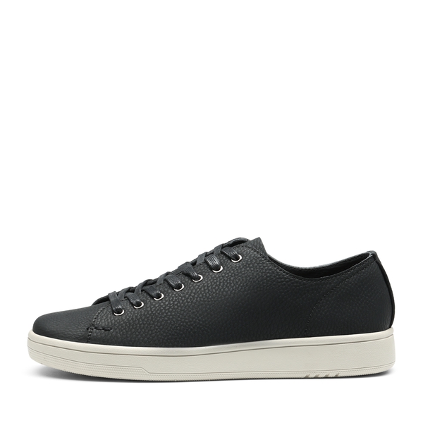 Men's Grain Leather Casual Dress Sneakers - BLACK - 1
