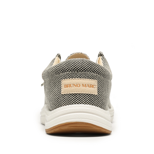 Men's Knitted Fabric Slip On Casual Loafers - KHAKI - 4