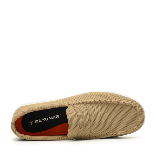 Men's Breathable Knitted Casual Slip On Shoes - KHAKI - 2