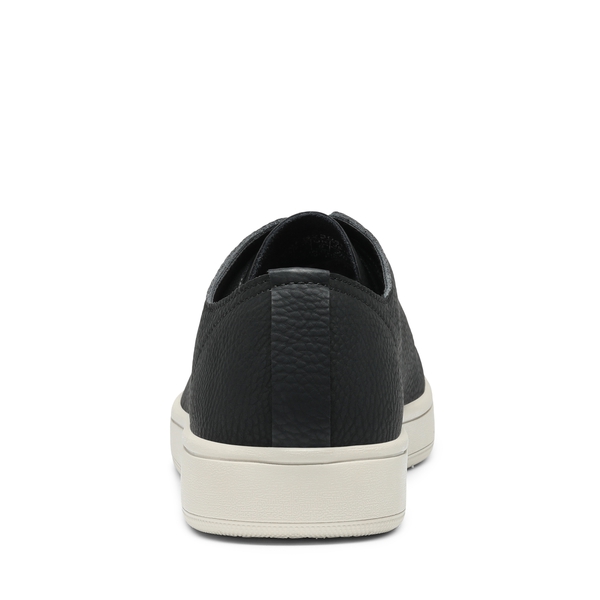 Men's Grain Leather Casual Dress Sneakers - BLACK - 5