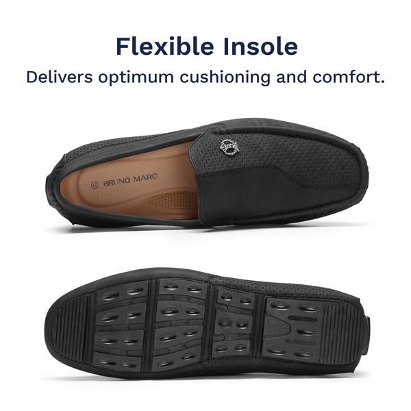 Men's Versatile PU Leather Penny Loafers - BLACK - 4
