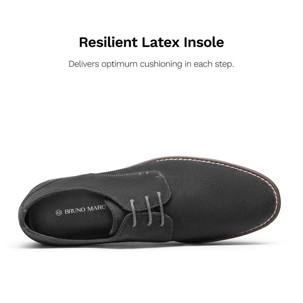 Men's Classic Suede Oxford Shoes - GREY - 1