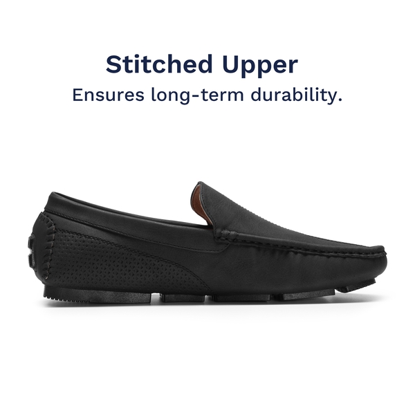 Men's Versatile PU Leather Penny Loafers - BLACK - 1