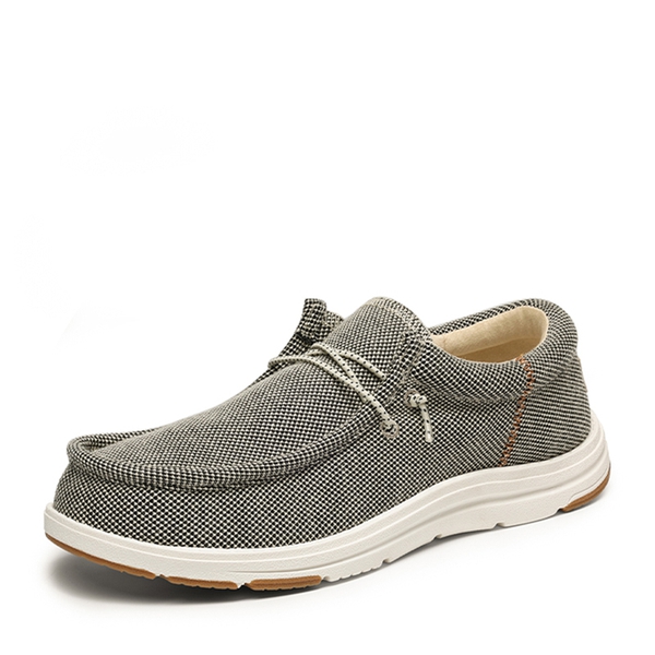Men's Knitted Fabric Slip On Casual Loafers - KHAKI -  0