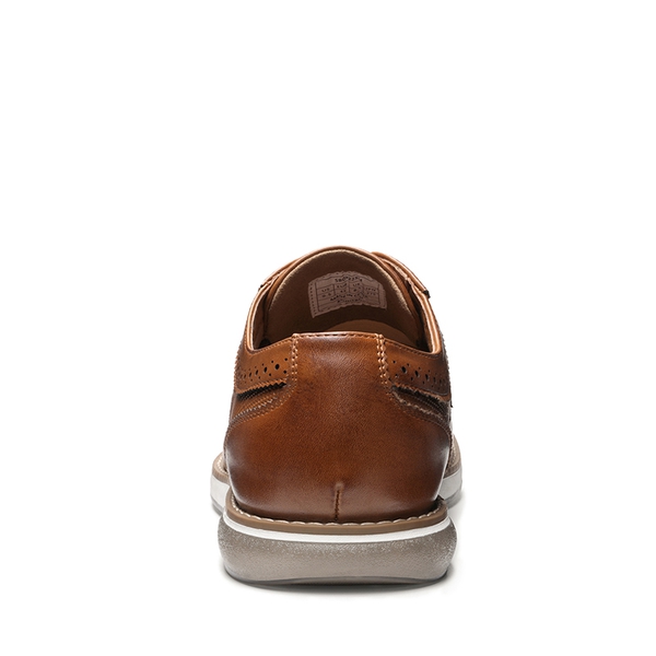 [CrossFlex GentEdge] Men's Polished Plain Toe Oxford Dress Sneakers - BROWN - 5