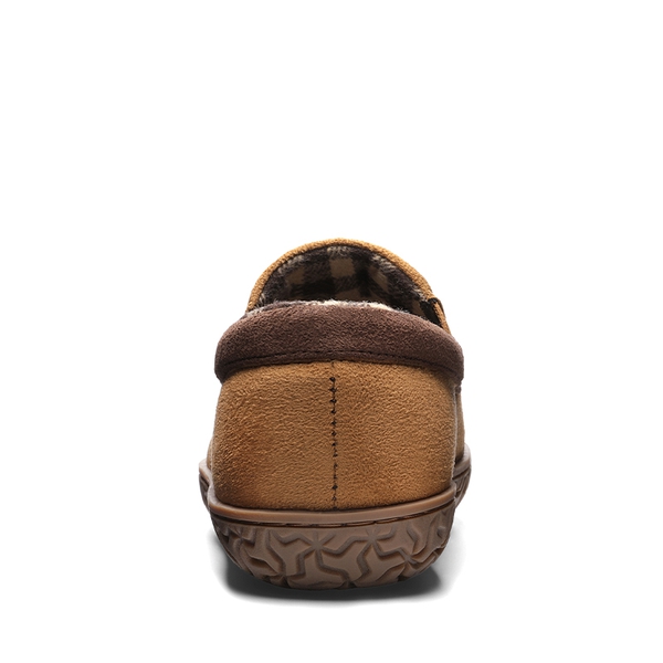Men's Fuzzy Memory Foam Slippers - BROWN - 5