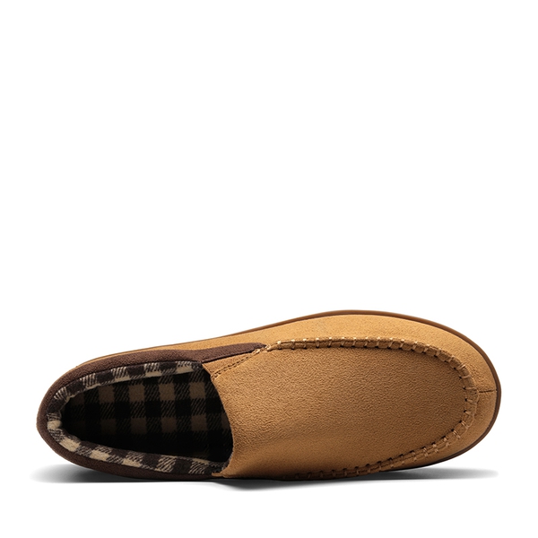 Men's Fuzzy Memory Foam Slippers - BROWN - 3