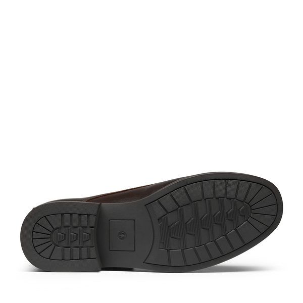 Men's Formal Sleek Vegan Leather Dress Shoes - DARK BROWN - 3