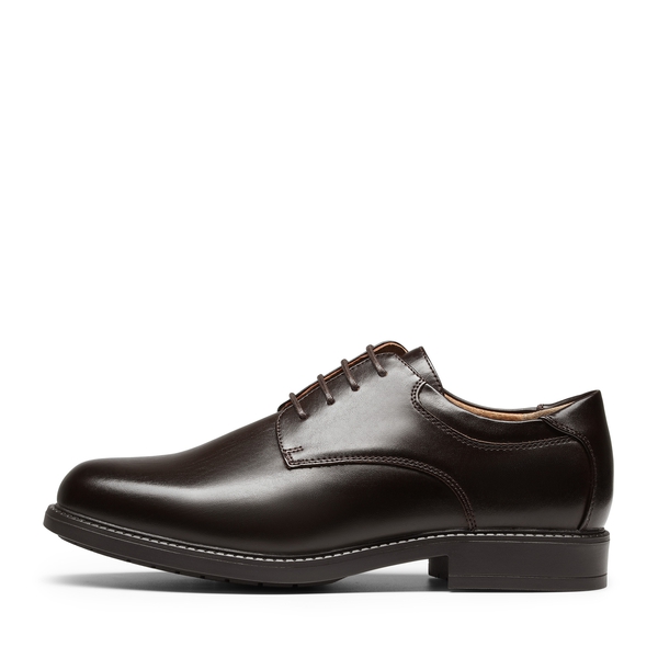 Men's Formal Sleek Vegan Leather Dress Shoes - DARK BROWN - 1