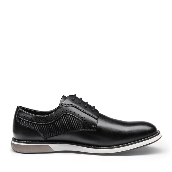 [CrossFlex GentEdge] Men's Polished Plain Toe Oxford Dress Sneakers - BLACK - 2