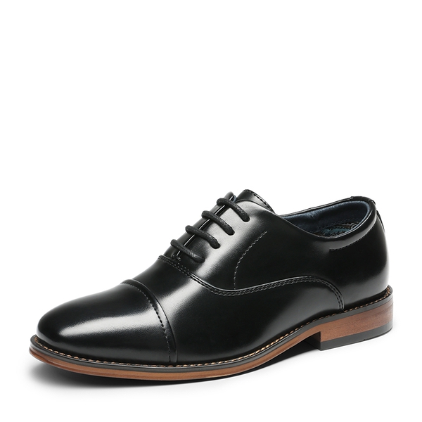 Boys' Handsome Cap Toe Dress Oxfords - BLACK -  0