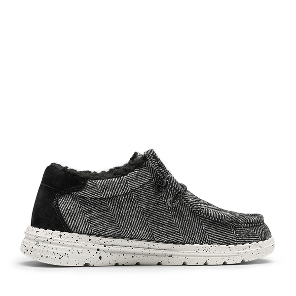 Kid's Winter Slip-On Fur Loafer - BLACK - 2