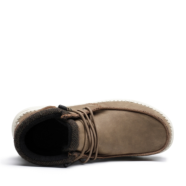 Men's Slip On Winter Loafer Boots - BROWN - 3