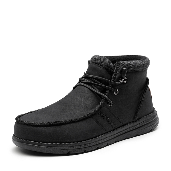 Men's Slip On Winter Loafer Boots - BLACK -  0