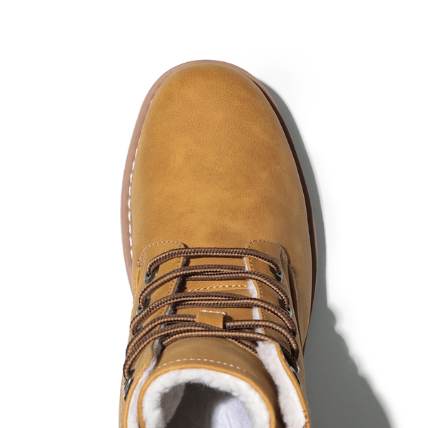 Men's Faux Fur Combat Snow Boots - YELLOW - 2