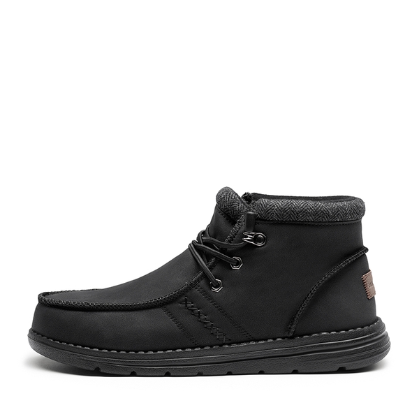 Men's Slip On Winter Loafer Boots - BLACK - 1