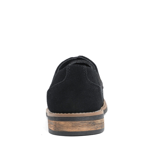 Men's Suede Oxford Dress Shoes - BLACK - 4