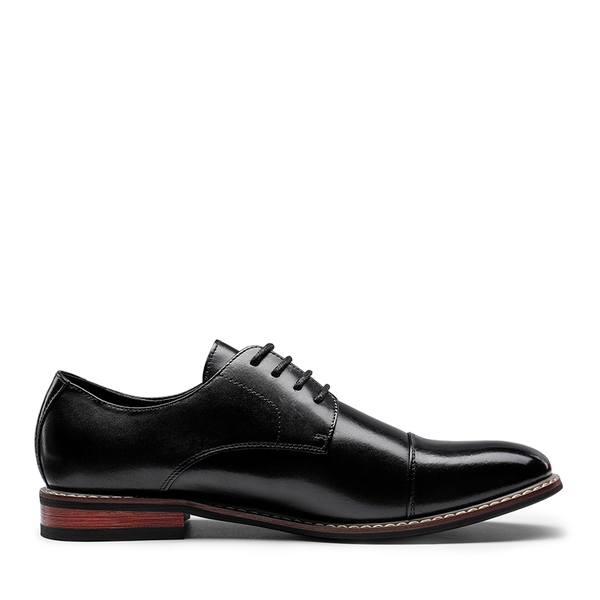 Men's Sophisticated Cap Toe Derby Shoes - BLACK - 2