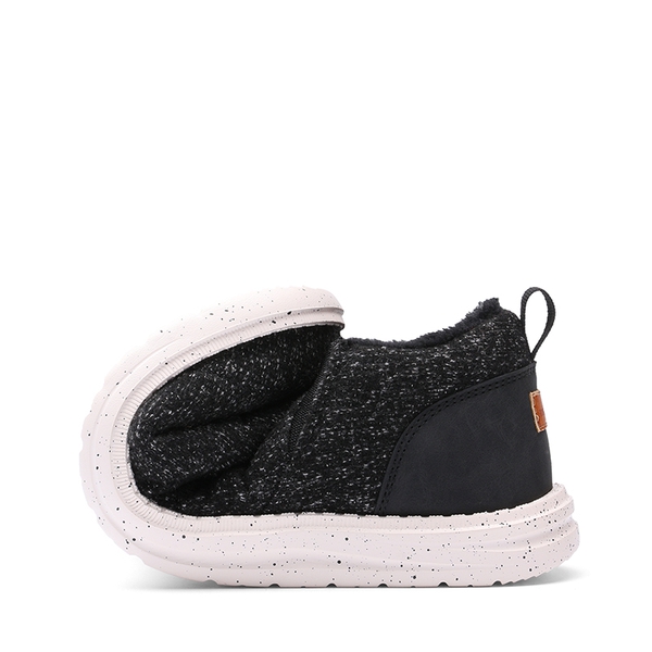 Men's Warm Faux Fur Slip-On Loafers - BLACK - 2